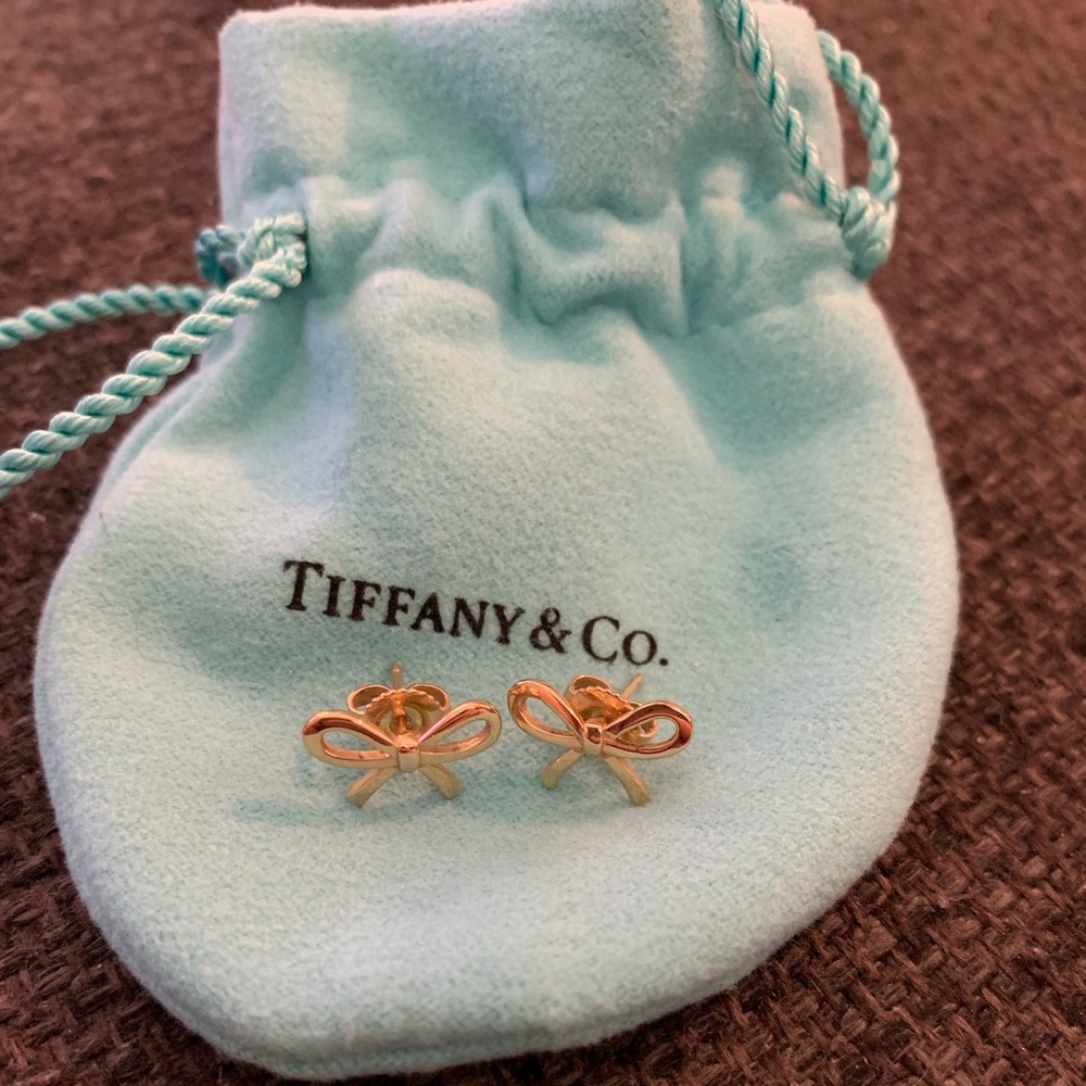 Tiffany Gold Bow Earrings